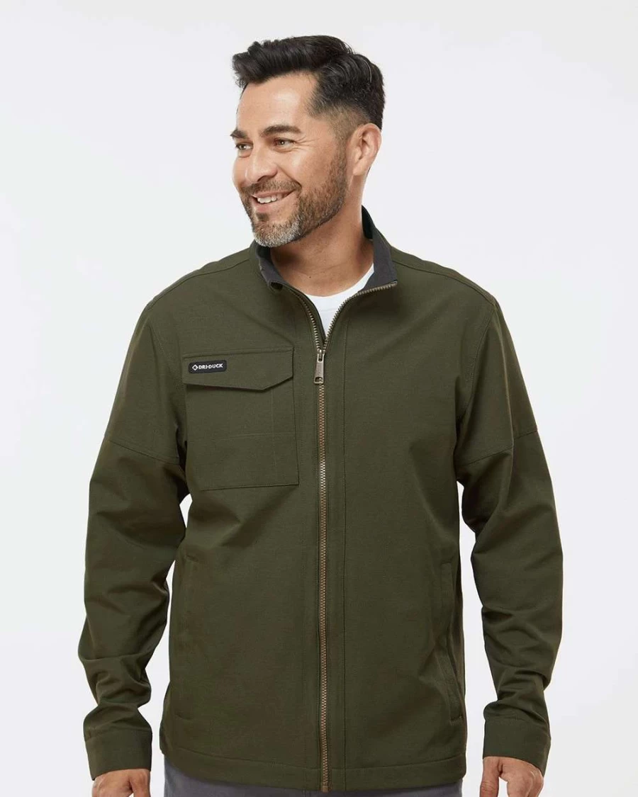 Men's Ace Woven Stretch Soft Shell Jacket by Dri Duck – Lightweight Water-Resistant Outdoor Windbreaker