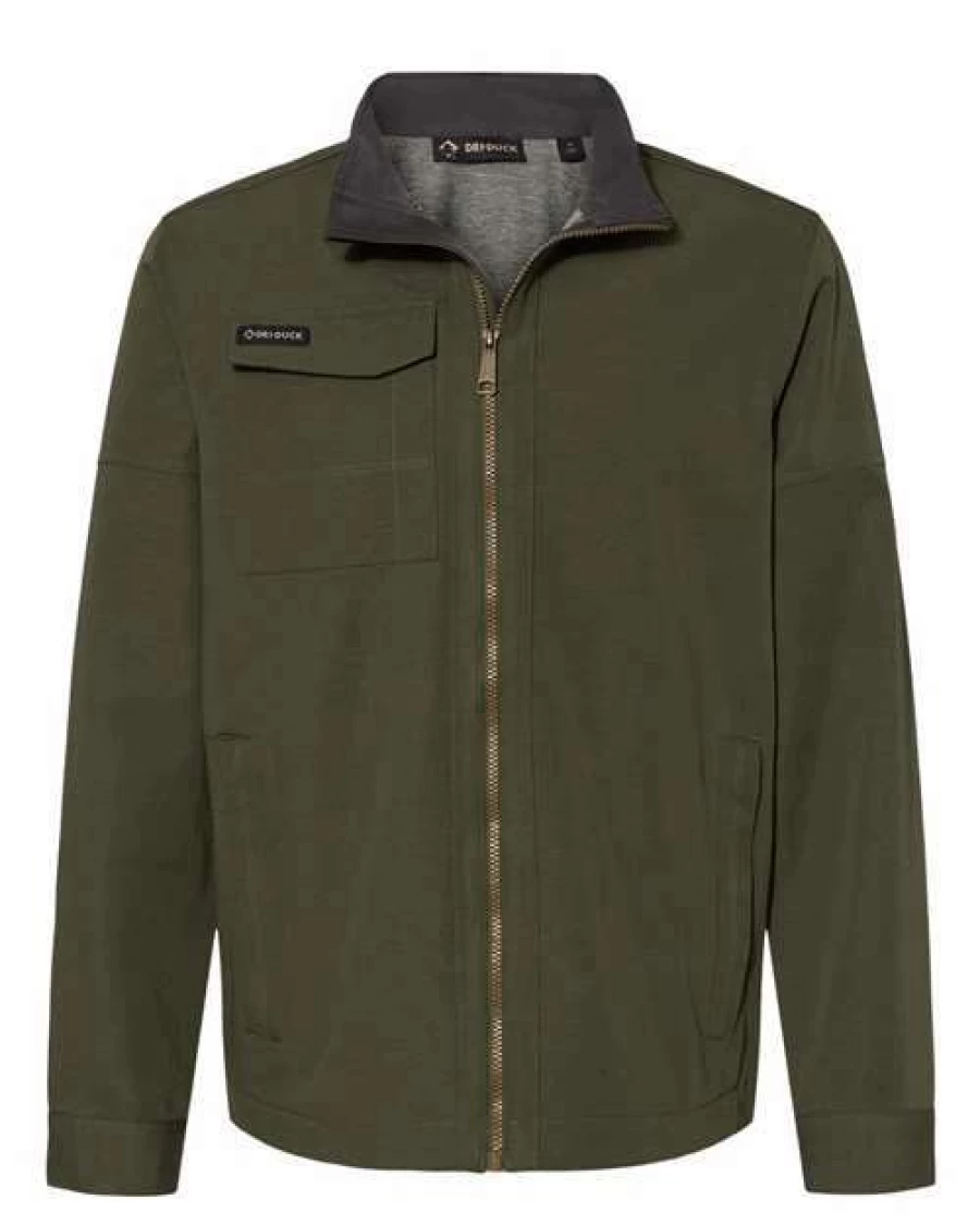 Men's Ace Woven Stretch Soft Shell Jacket by Dri Duck – Lightweight Water-Resistant Outdoor Windbreaker