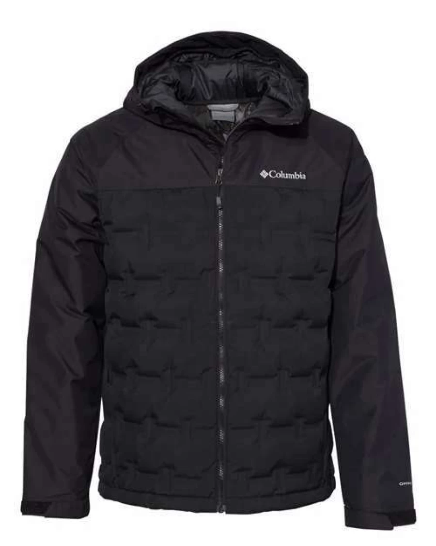 Columbia Men's Grand Trek Hooded Down Jacket - Black Winter Coat for Outdoor Activities