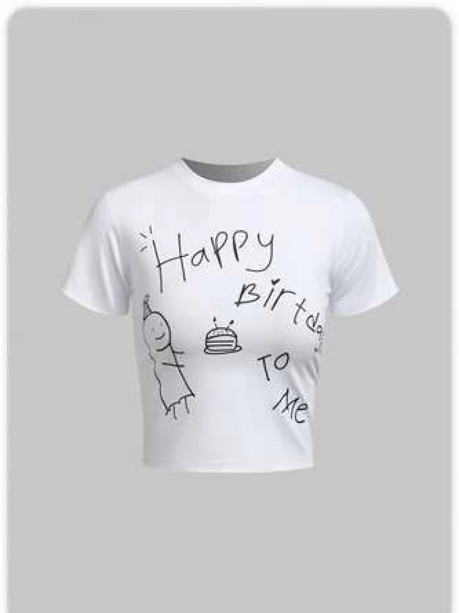 Y2K Style Basic White T-Shirt - Trendy Vintage Inspired Top