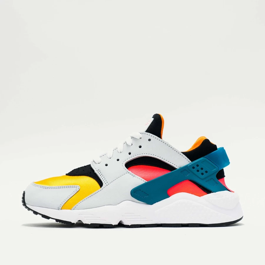 Nike Air Huarache Running Shoes - Pure Platinum/Bright Crimson - Men's Athletic Sneakers