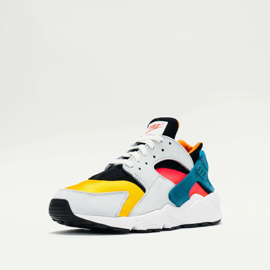 Nike Air Huarache Running Shoes - Pure Platinum/Bright Crimson - Men's Athletic Sneakers