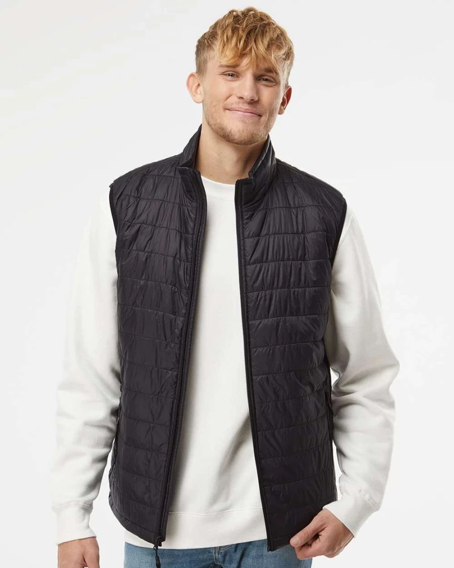 Men's Black Puffer Vest by Independent Trading Co. – Lightweight & Warm