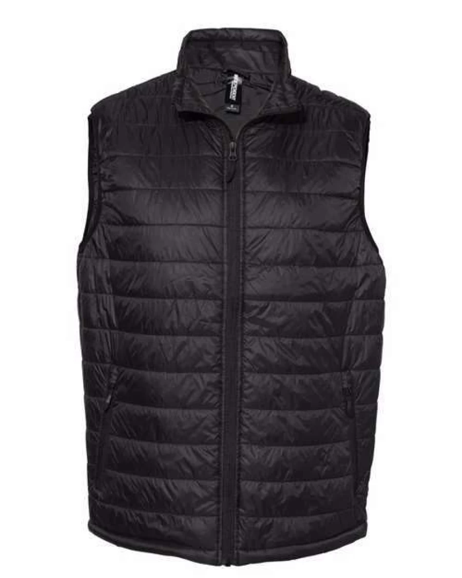 Men's Black Puffer Vest by Independent Trading Co. – Lightweight & Warm