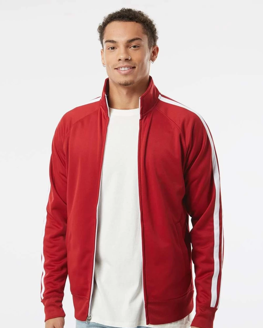 Men's Lightweight Poly-Tech Full-Zip Track Jacket by Independent Trading Co.