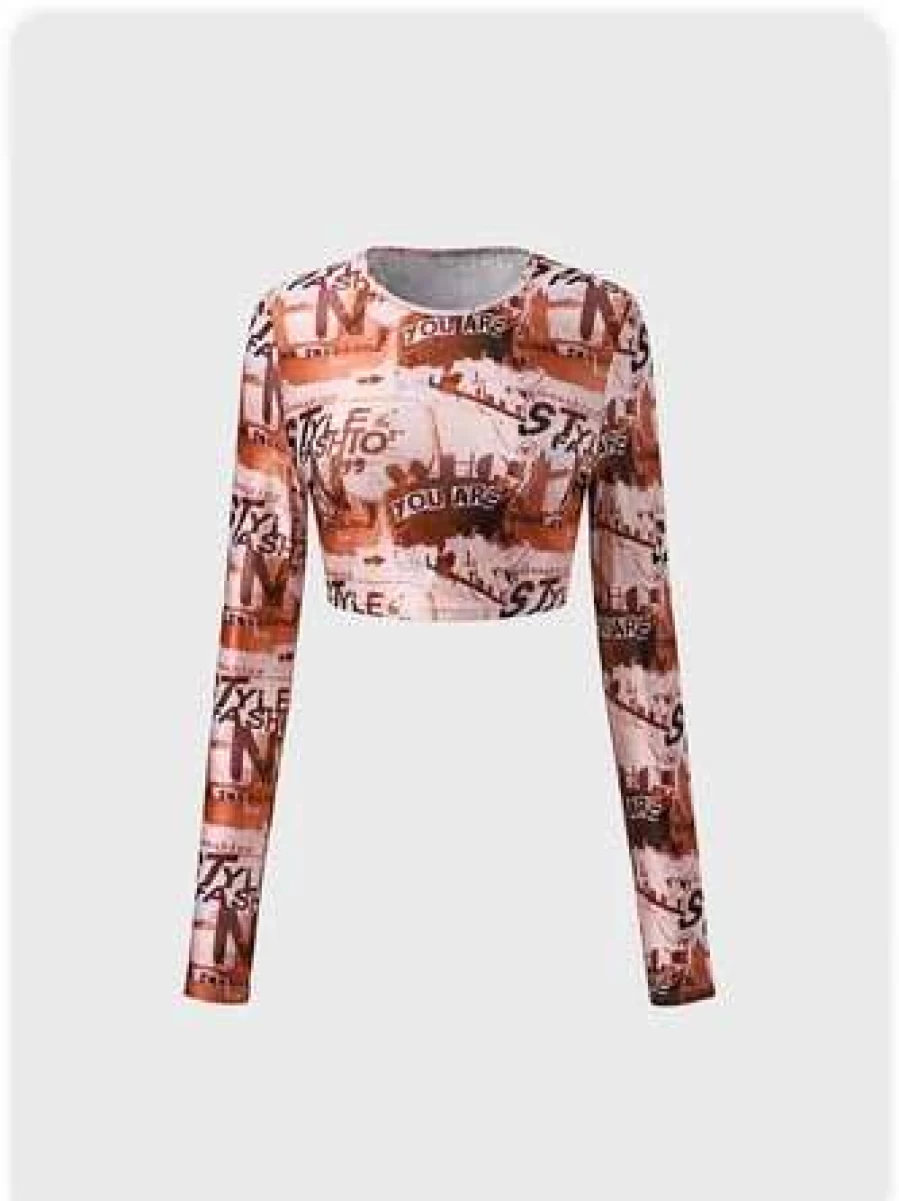 Vintage Red Brown Top T-Shirt by Kollyy - Classic Retro Style