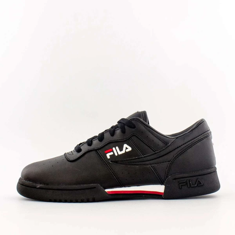 Fila Original Fitness Sneakers - Black, White & Red Colorway | Classic Athletic Shoes