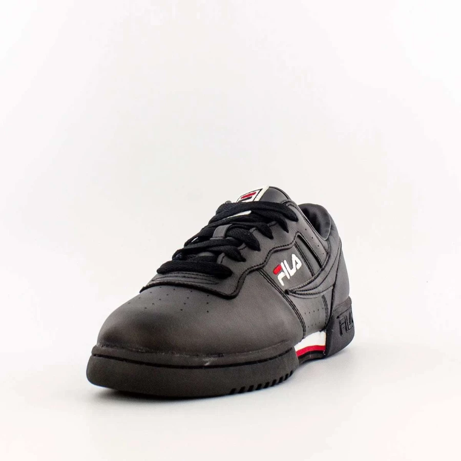 Fila Original Fitness Sneakers - Black, White & Red Colorway | Classic Athletic Shoes