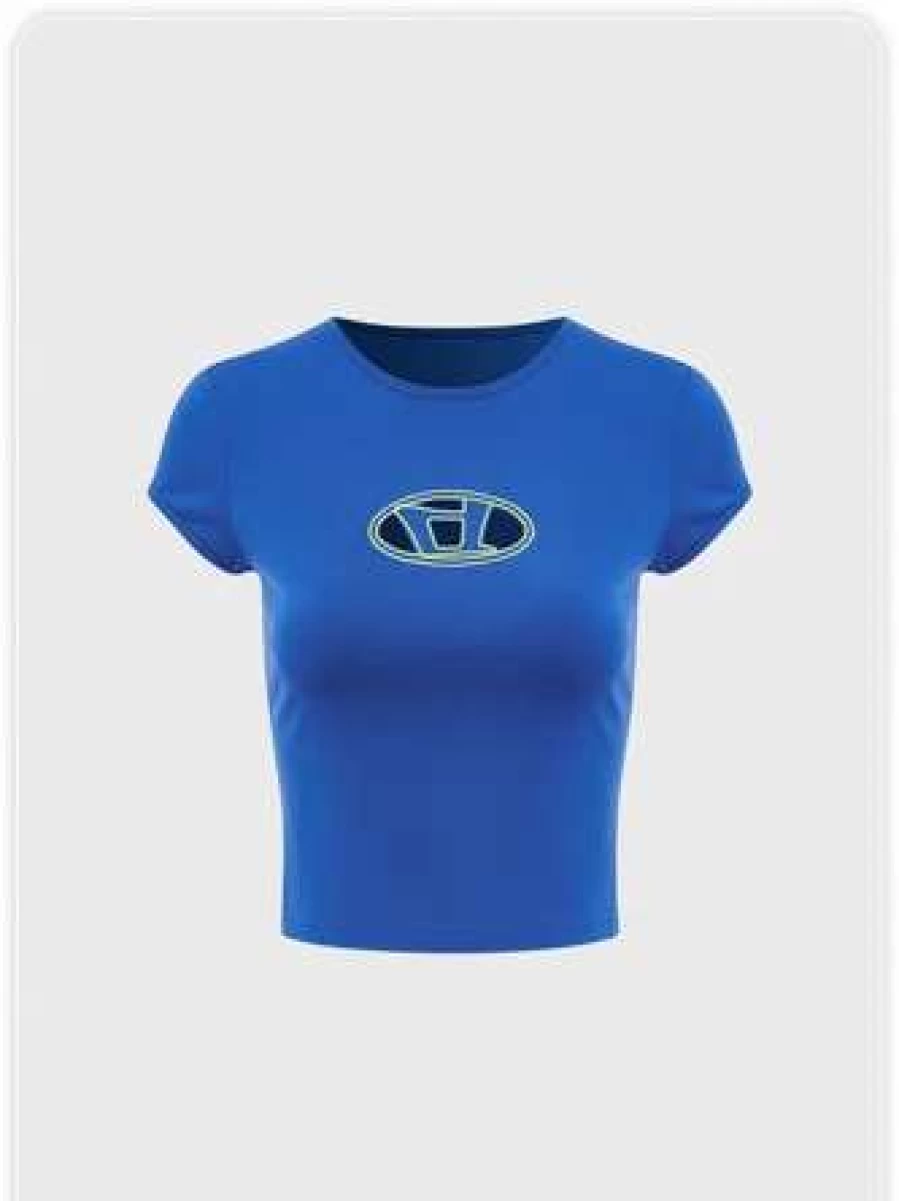 "Blue Kollyy Street Cut Out T-Shirt for Women - Trendy Fashion Top"