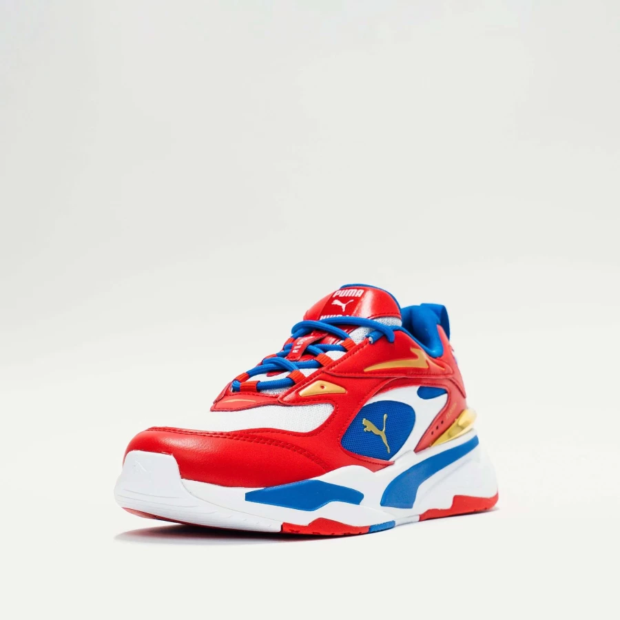 Puma RS Fast RWB Sneakers in White/Red-Strong Blue - Men's Running Shoes
