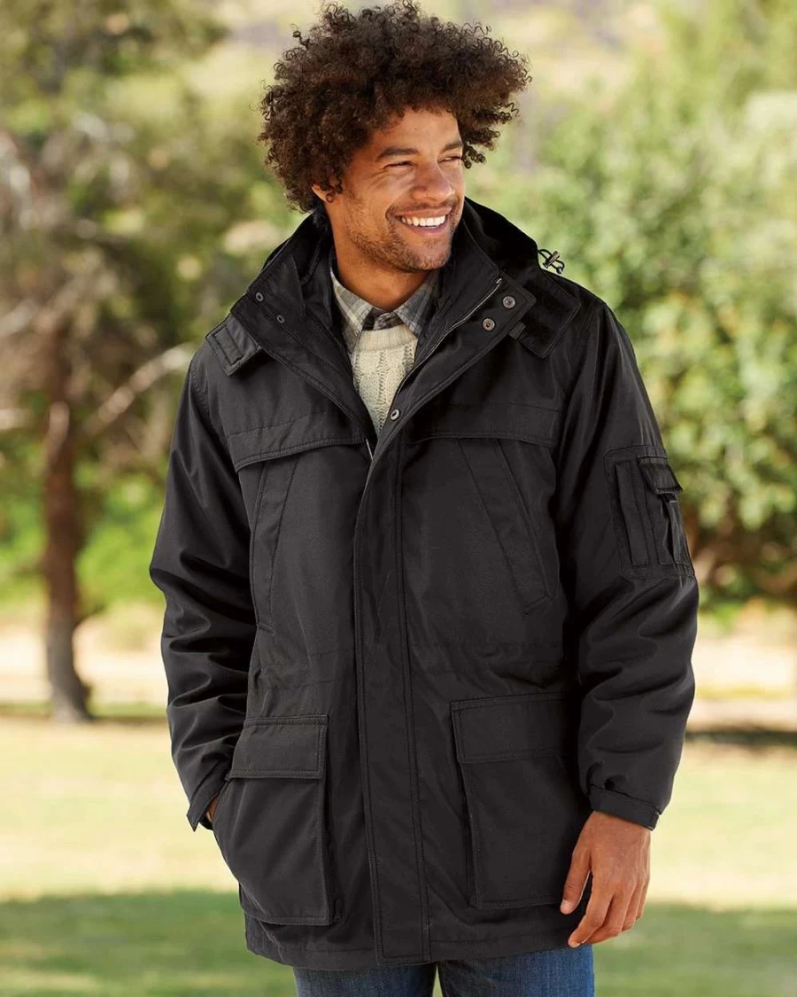 Men's 3-in-1 Weatherproof Jacket - Black Waterproof Windproof Winter Coat