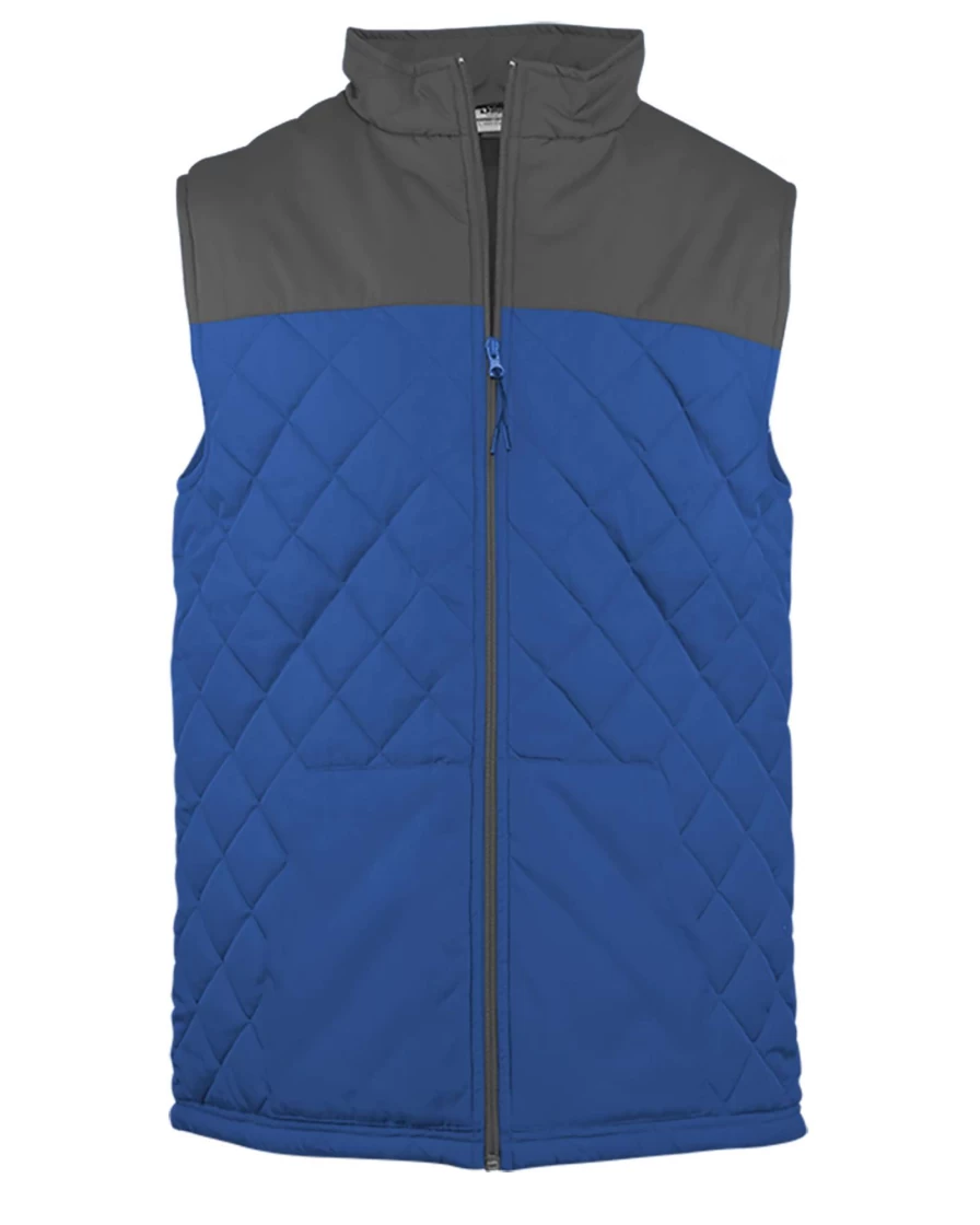 Men's Colorblock Quilted Vest - Lightweight Warm Puffer Jacket for Outdoor Activities