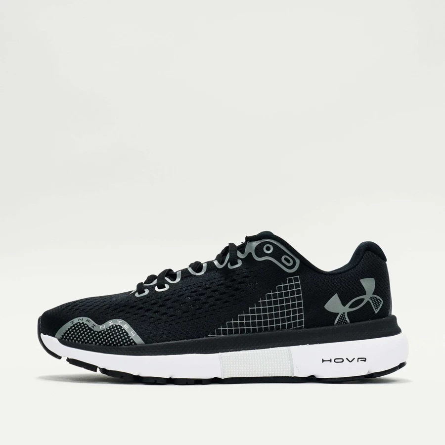 Under Armour HOVR Infinite 4 Running Shoes for Men - Black/White | Cushioned & Responsive