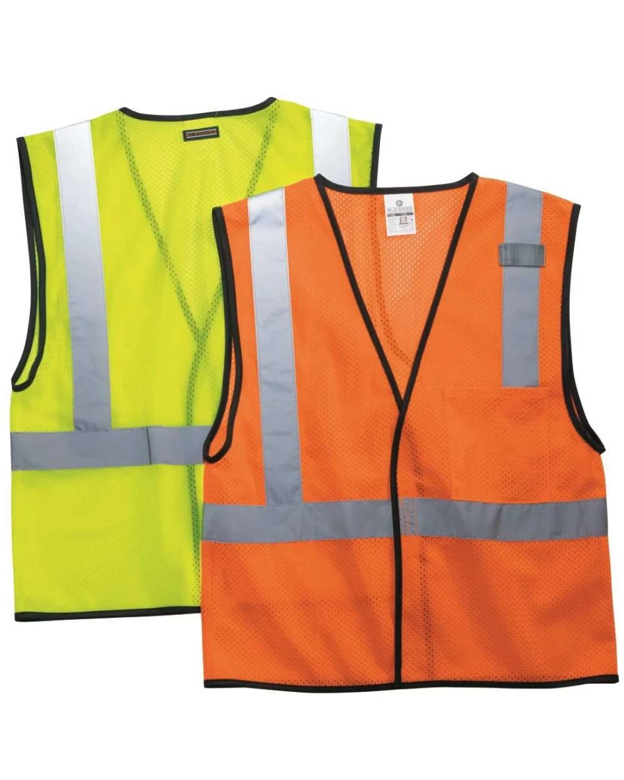 Men's Hook & Loop Mesh Safety Vest - Single Pocket Economy Work Vest
