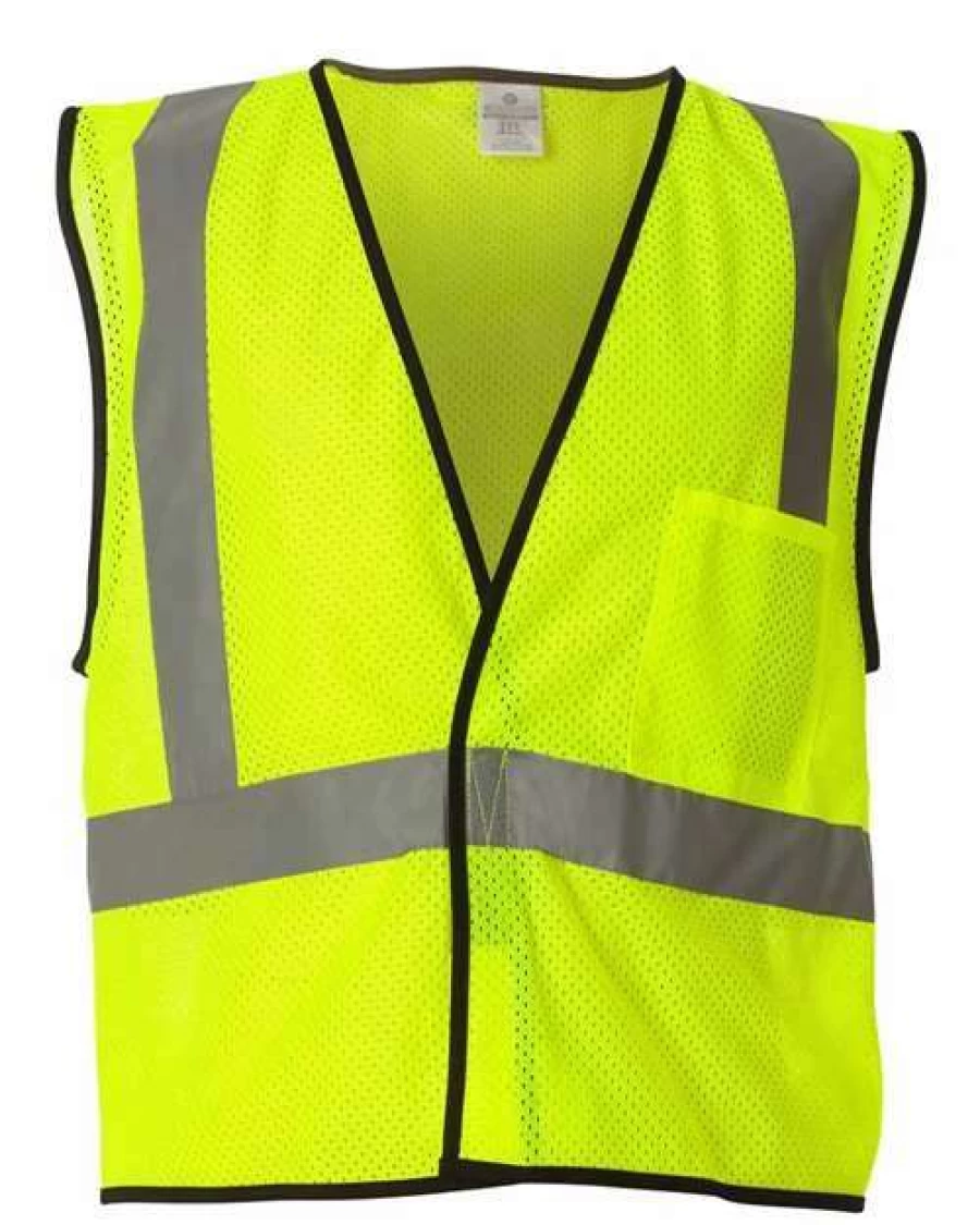 Men's Hook & Loop Mesh Safety Vest - Single Pocket Economy Work Vest