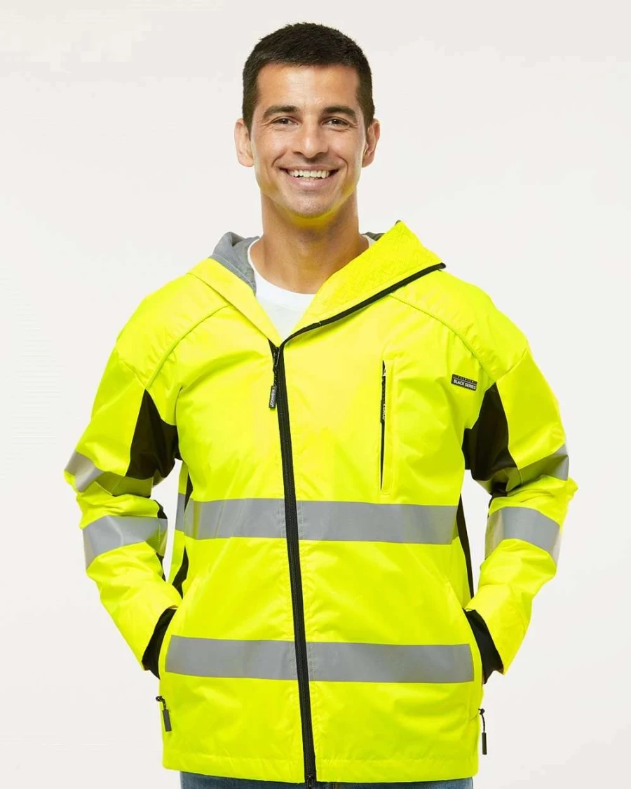 Kishigo Premium Lime & Black Windbreaker - Lightweight Jacket for Men & Women