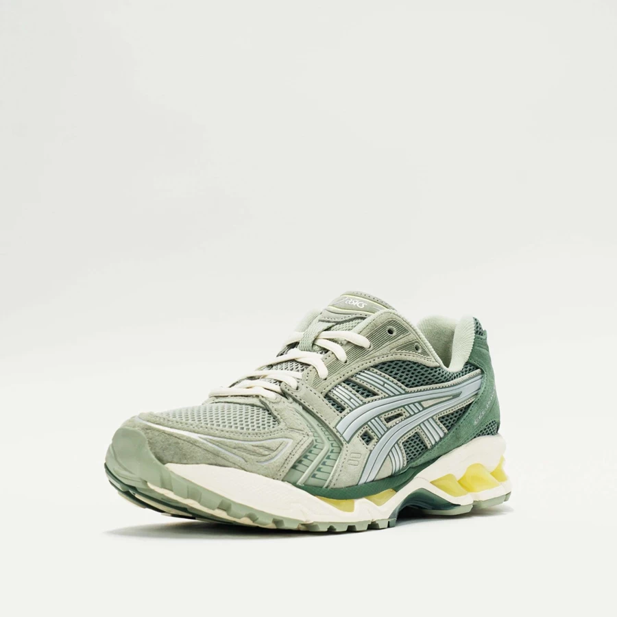 ASICS Gel-Kayano 14 Running Shoes for Men - Olive Grey/Pure Silver - Stability & Cushioning