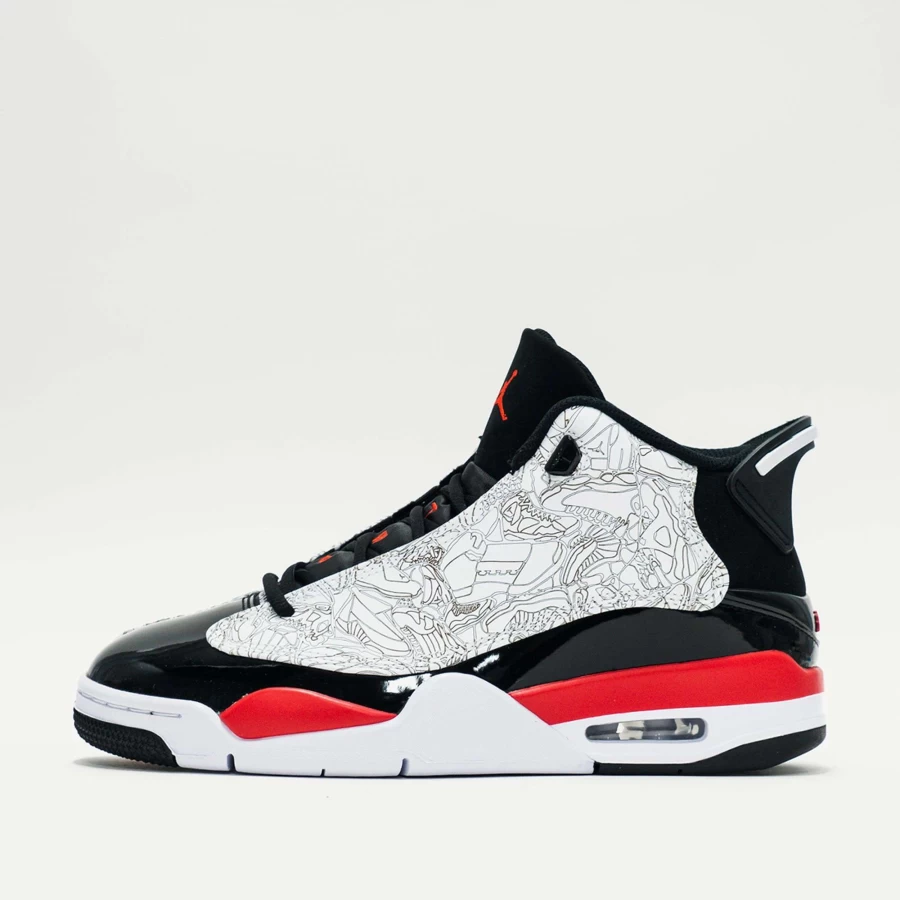 Jordan Dub Zero Men's Basketball Shoes - White/Black/Fire Red Colorway
