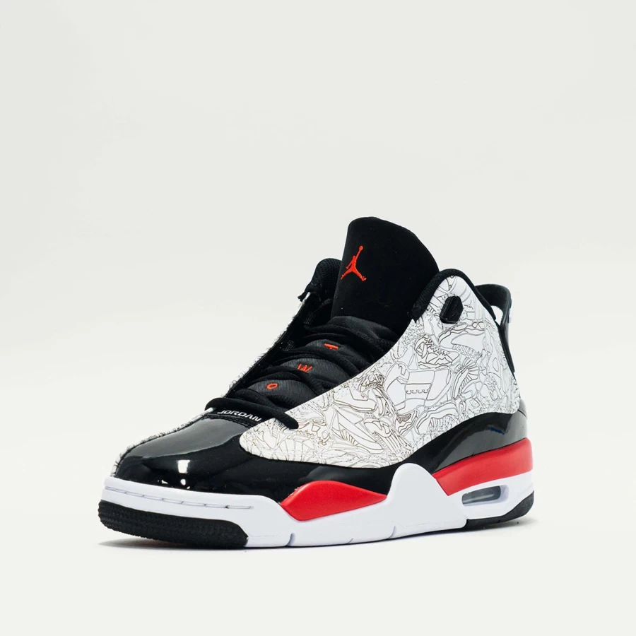 Jordan Dub Zero Men's Basketball Shoes - White/Black/Fire Red Colorway