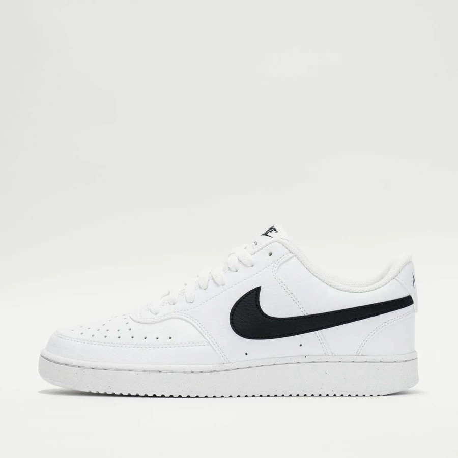 Nike Court Vision Low Next Nature Sneakers in White/Black - Sustainable Lifestyle Shoes