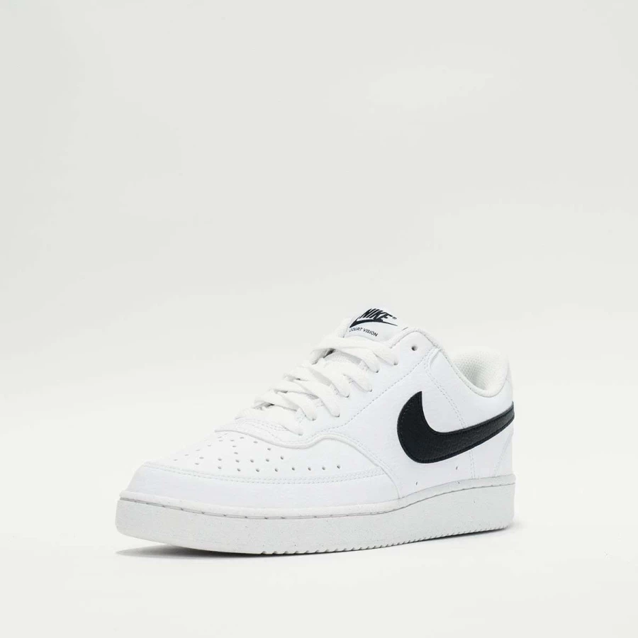 Nike Court Vision Low Next Nature Sneakers in White/Black - Sustainable Lifestyle Shoes