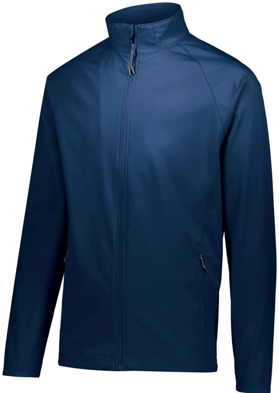 Holloway Men's Navy Featherweight Soft Shell Jacket - Lightweight Water-Resistant Outdoor Windbreaker