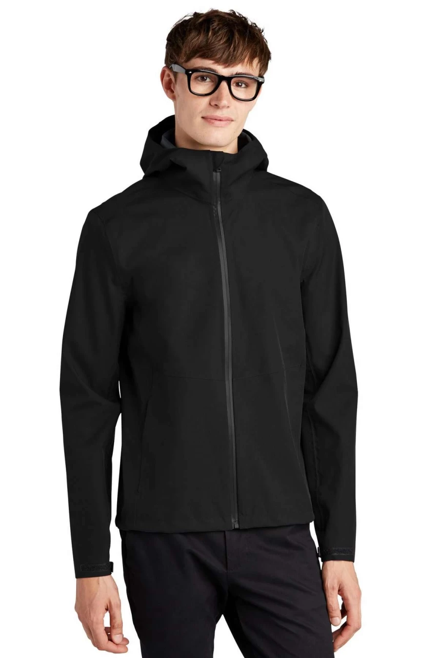 Mercer & Mettle MM7000 Waterproof Rain Shell Jacket - Deep Black Outdoor Windbreaker