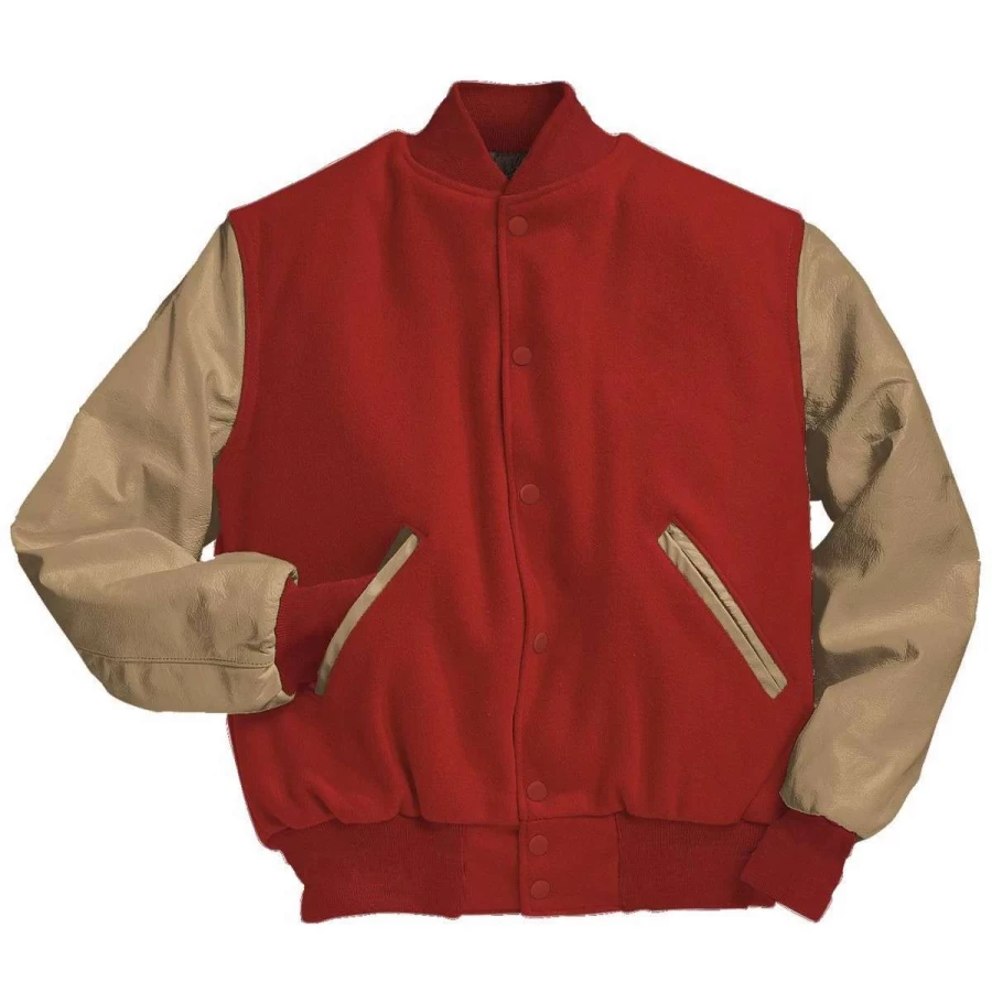 Men's Vintage Varsity Jacket - Holloway Style Baseball Bomber with Striped Trim
