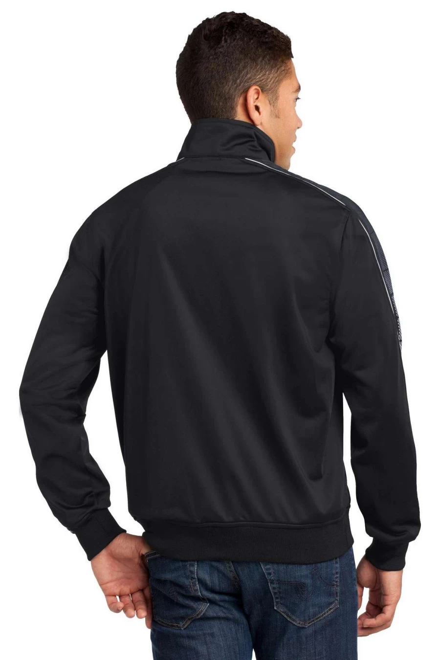 Men's Performance Dot Sublimation Tricot Track Jacket - Moisture-Wicking Running & Training Sportswear