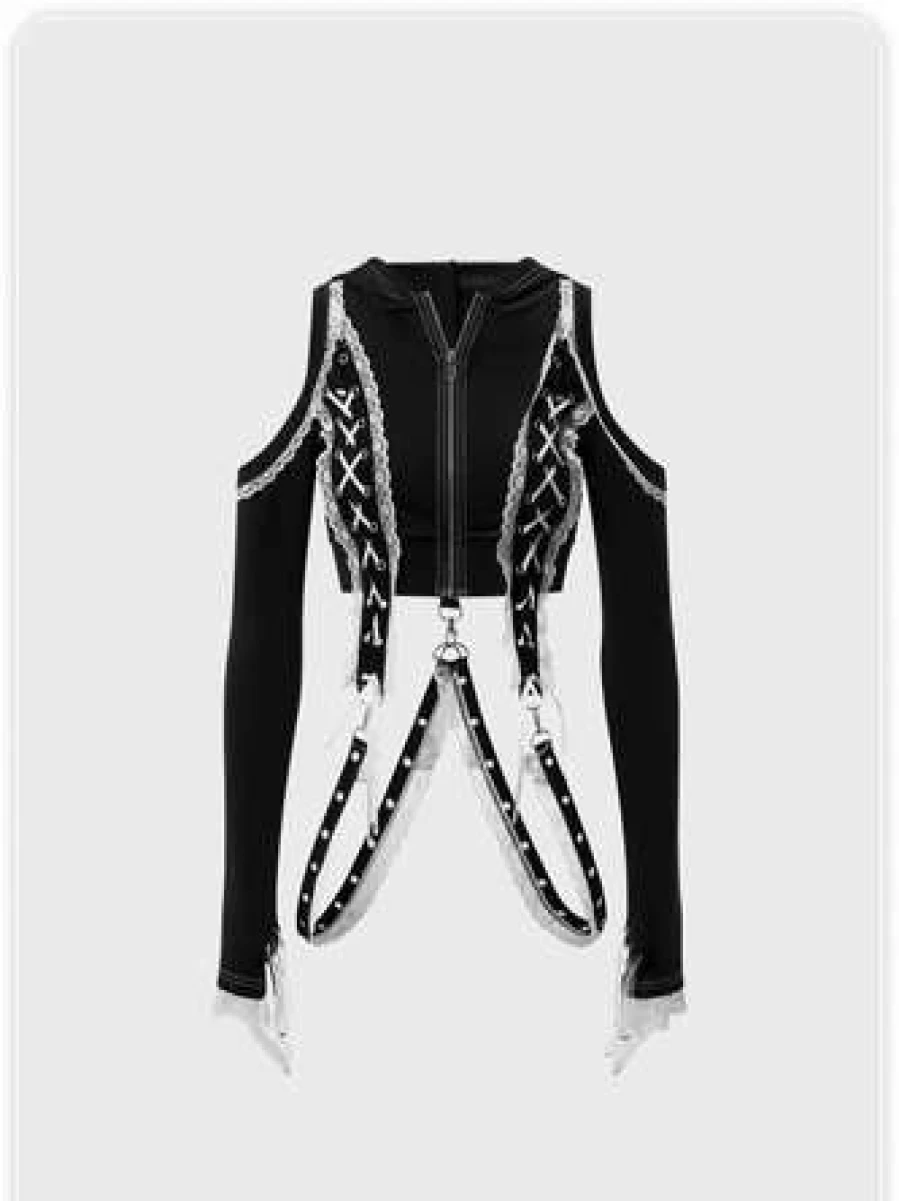"Kollyy White Street Style Cut Out T-Shirt for Women"