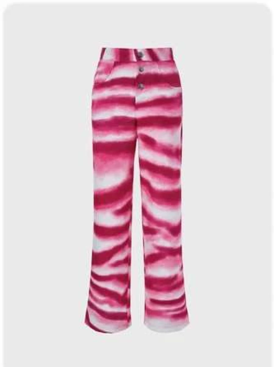 Vintage Deep Red High-Waisted Bottom Pants - Kollyy Retro Style Trousers