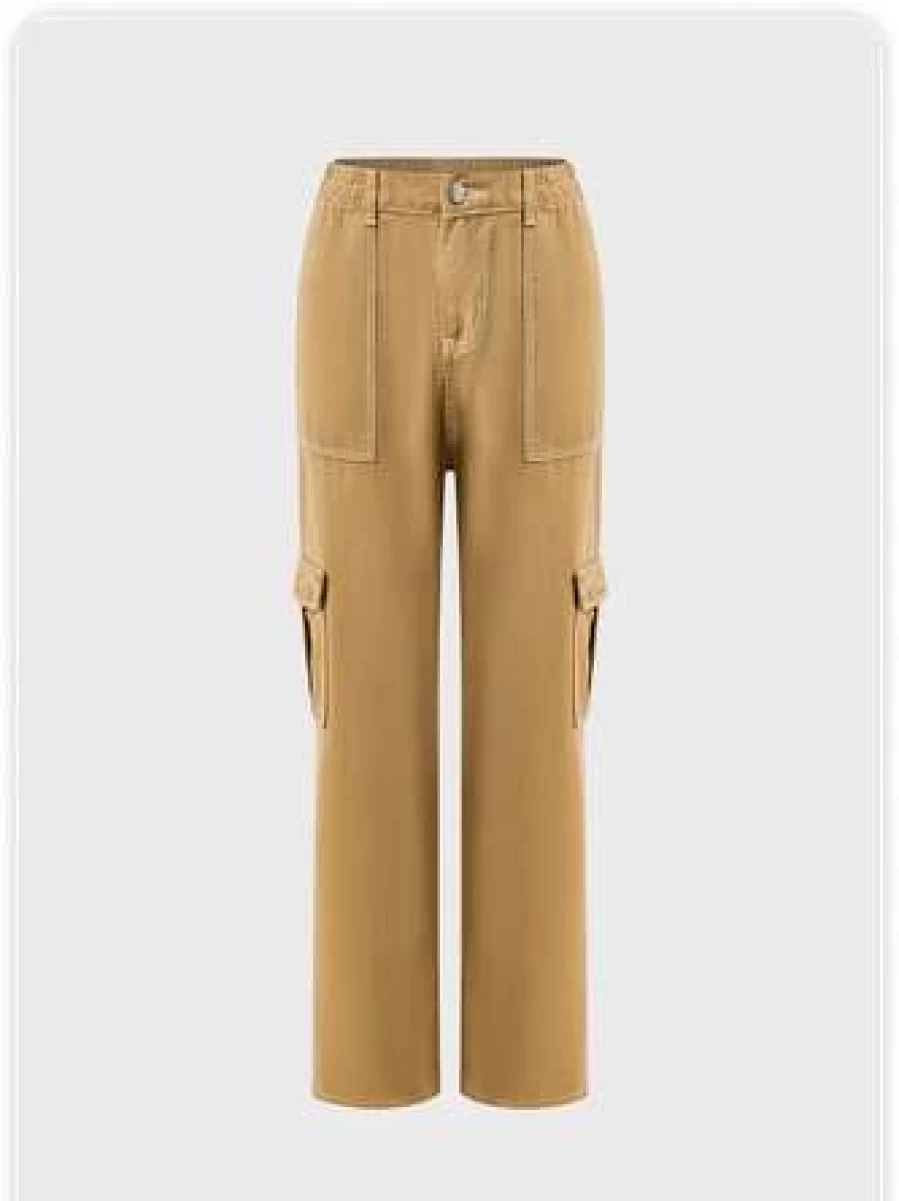 "Brown Kollyy Street Cargo Pants with Multiple Pockets"
