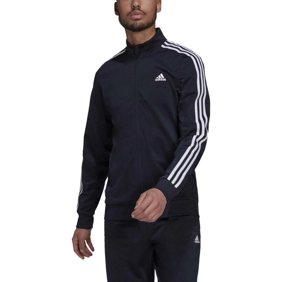 Adidas Men's 3-Stripe Regular Fit Warm-Up Track Jacket - Tricot Sports Top