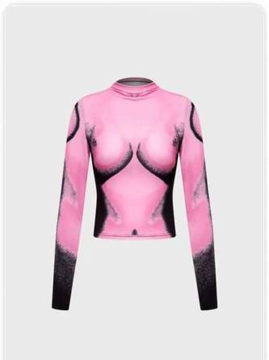 "Kollyy Edgy Deep Pink Top T-Shirt for Women - Trendy Streetwear Style"