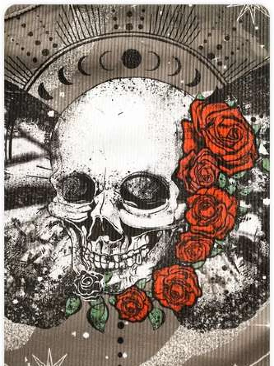 Kollyy Punk Skull One Shoulder Brown T-Shirt for Women Edgy Gothic Streetwear Top