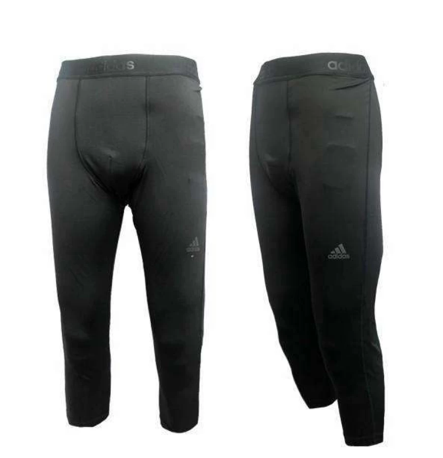 Adidas Men's Black Premium 3/4 Basketball Tights for Training & Performance
