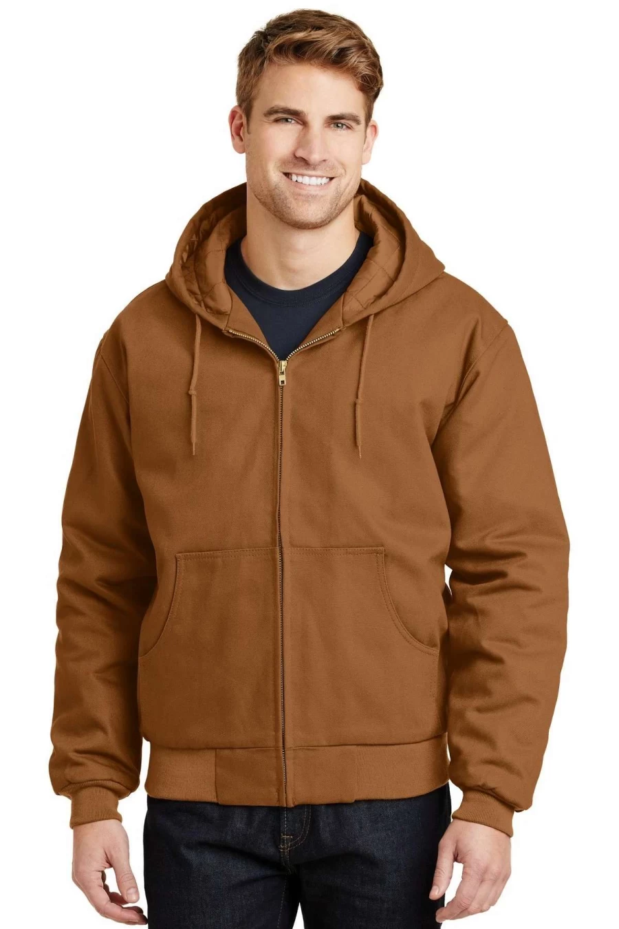 Men's Duck Cloth Hooded Work Jacket - Durable Utility Jacket for Outdoor & Labor