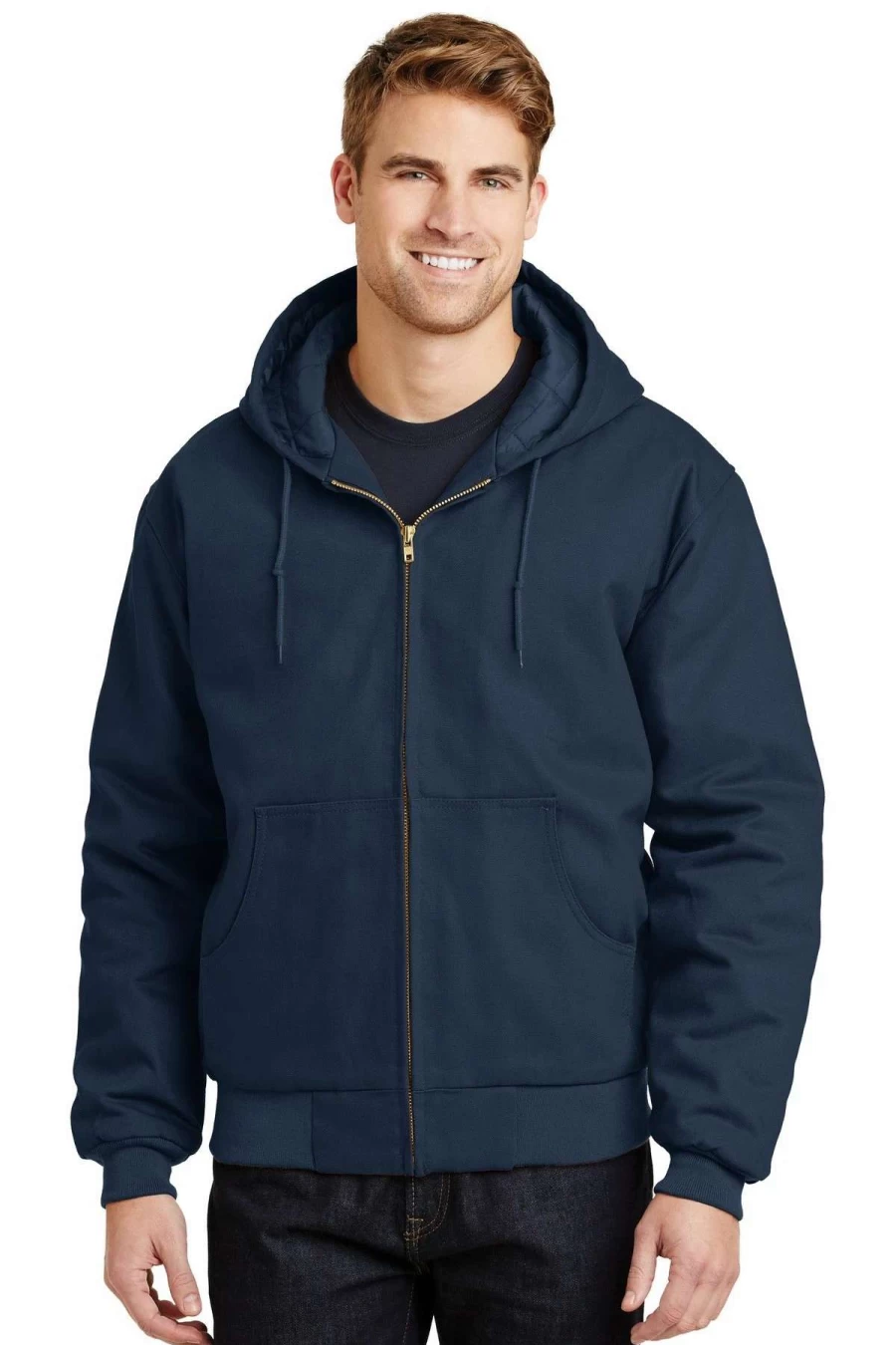 Men's Duck Cloth Hooded Work Jacket - Durable Utility Jacket for Outdoor & Labor