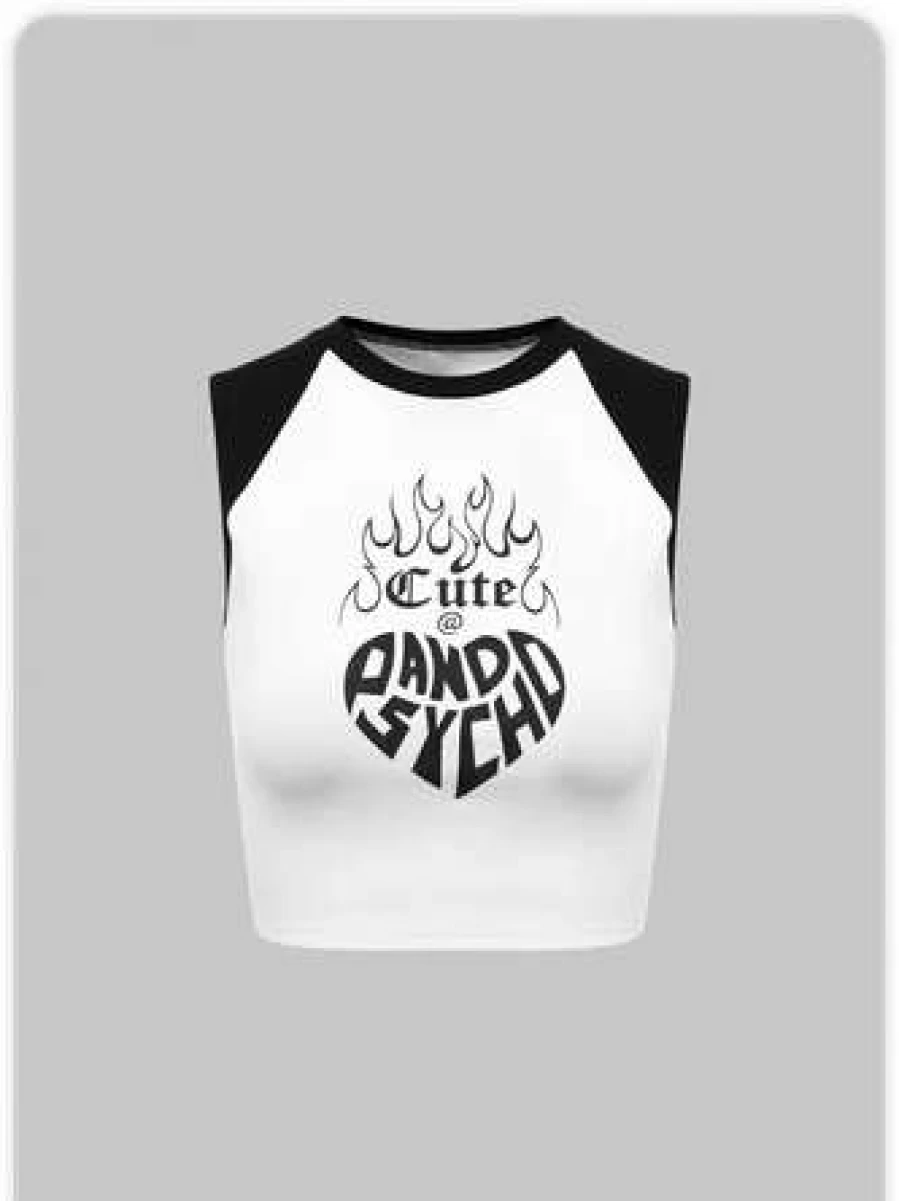 Y2K Style Vintage Graphic T-Shirt in Black and White