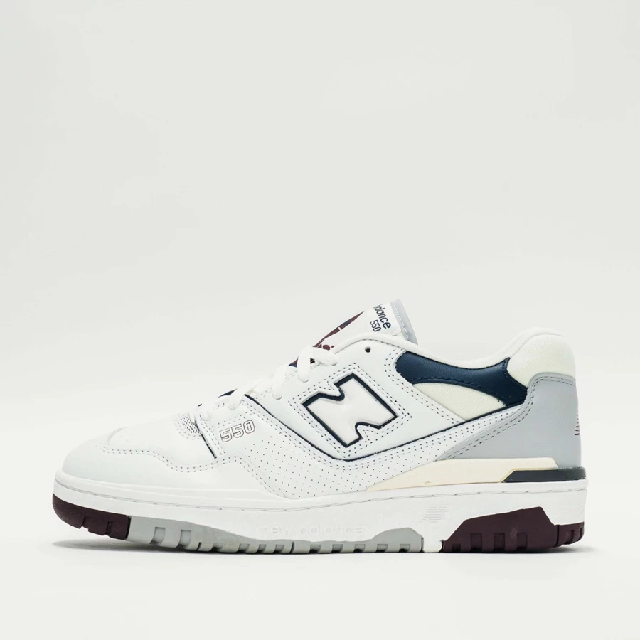 New Balance 550 White/Indigo Retro Sneakers for Men & Women | Classic Basketball-Inspired Shoes