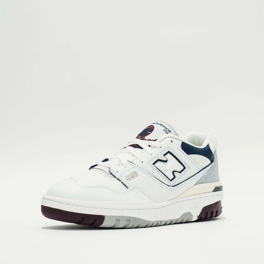 New Balance 550 White/Indigo Retro Sneakers for Men & Women | Classic Basketball-Inspired Shoes