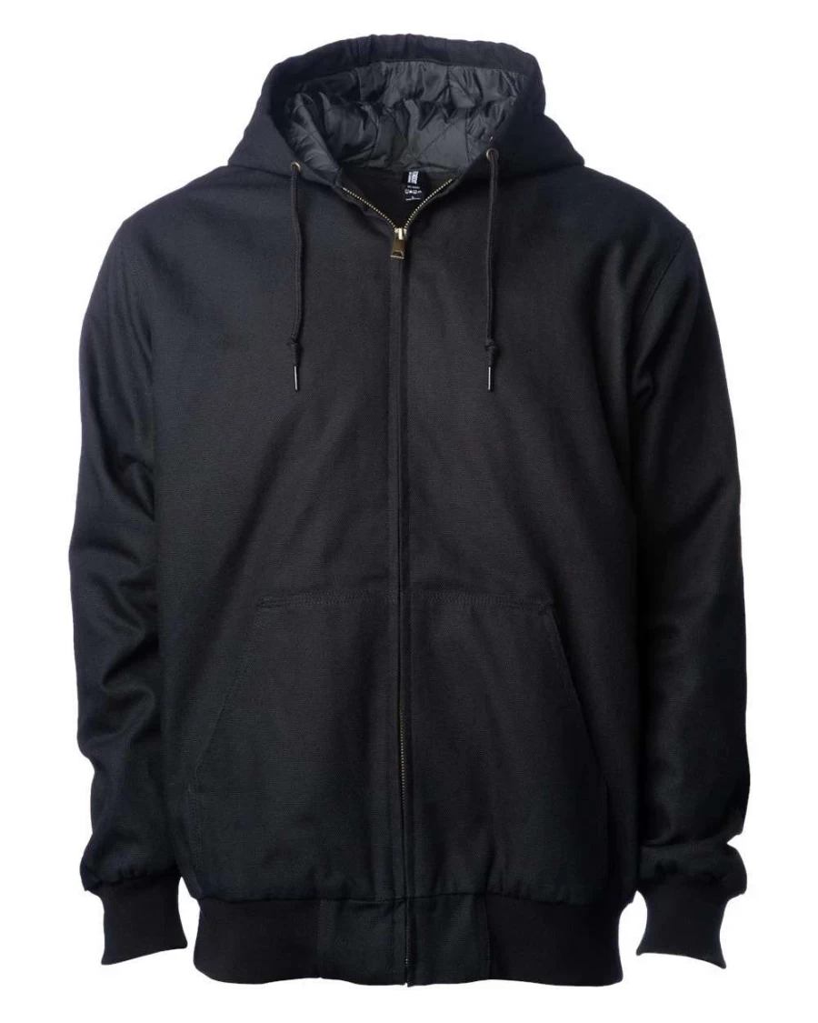 Men's Insulated Canvas Work Jacket - Durable Winter Workwear Coat for Cold Weather