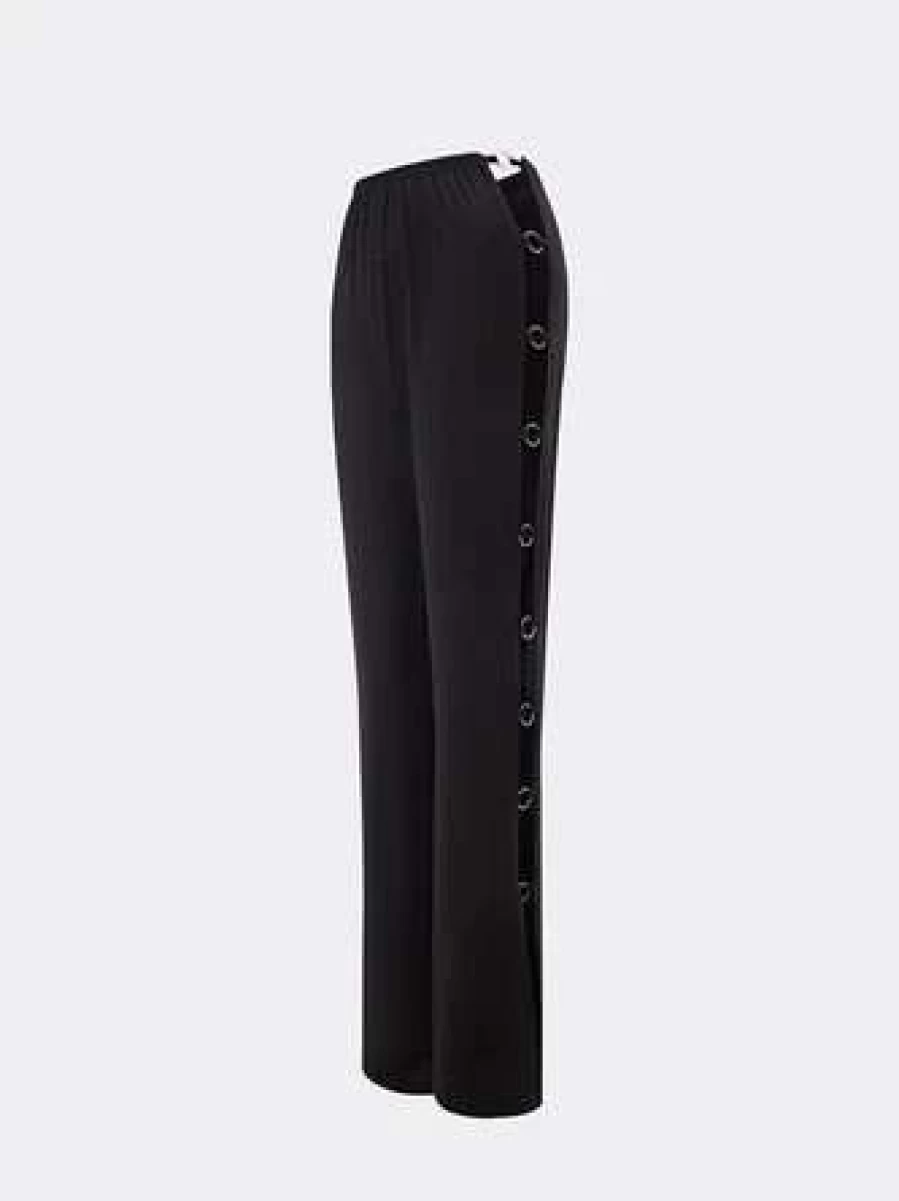 "Kollyy Vintage Black High-Waisted Pants for Women - Retro Style Bottoms"