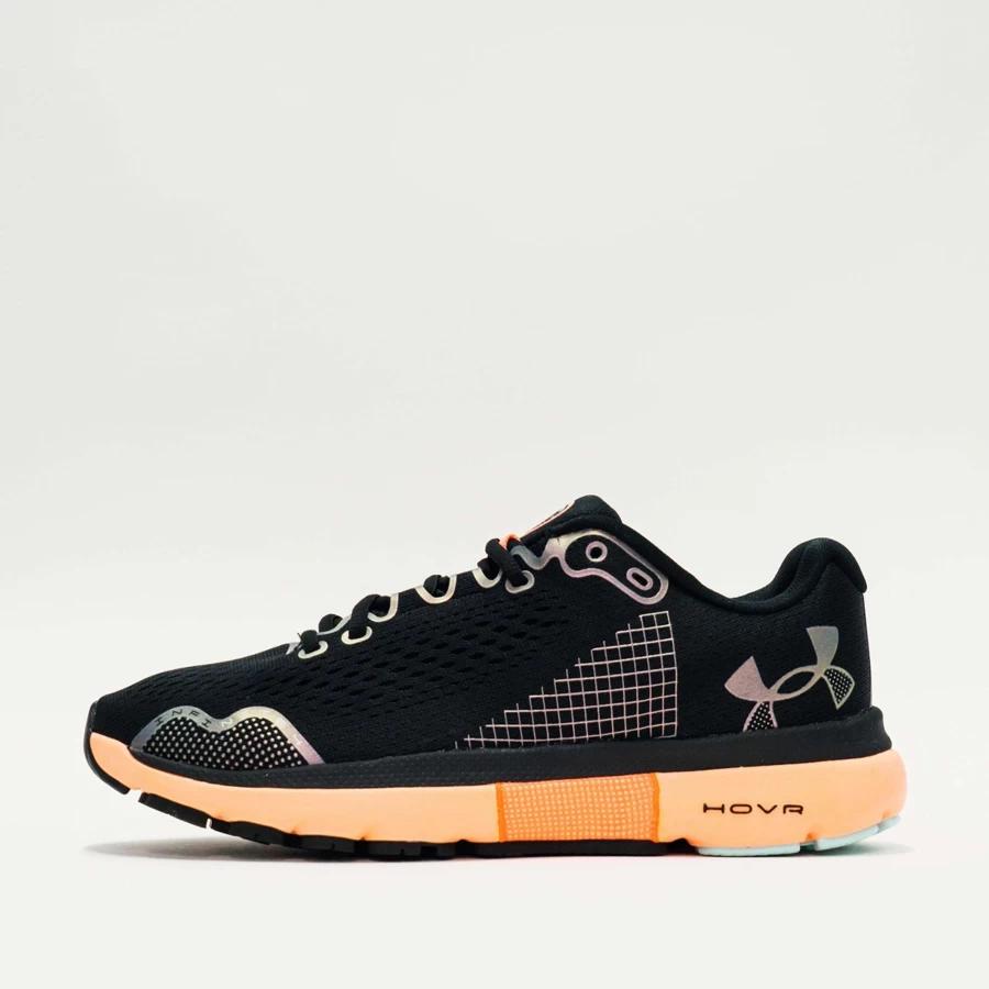 Under Armour HOVR Infinite 4 Running Shoes for Men - Black/Lunar Coral, Lightweight & Cushioned for Long-Distance Comfort