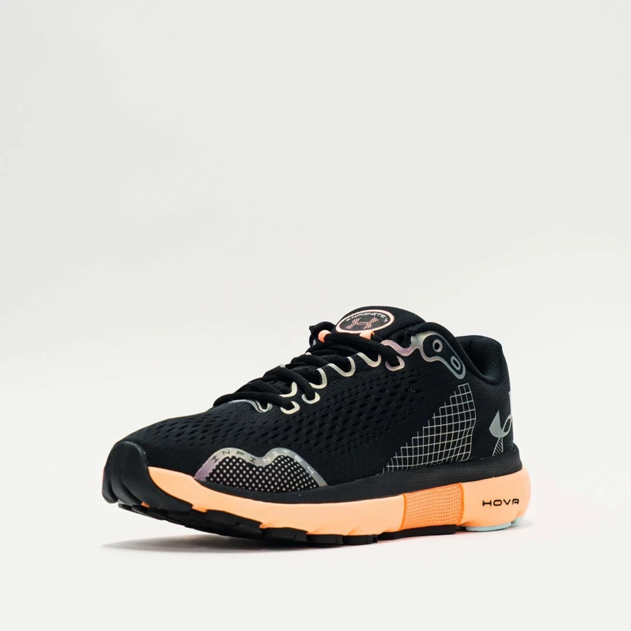 Under Armour HOVR Infinite 4 Running Shoes for Men - Black/Lunar Coral, Lightweight & Cushioned for Long-Distance Comfort