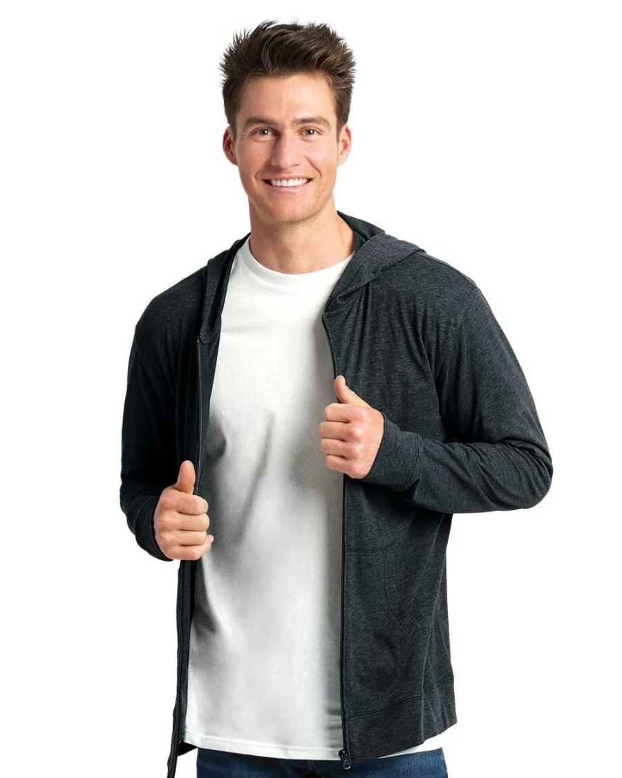 Men's Mint Green Sueded Full Zip Hooded Sweatshirt - Long Sleeve Comfort Wear