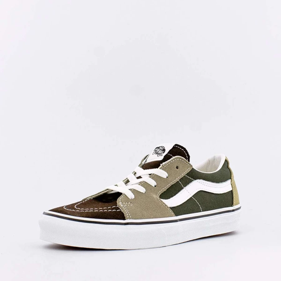Vans Sk8-Low Color Block Sneakers in Demitasse and True White