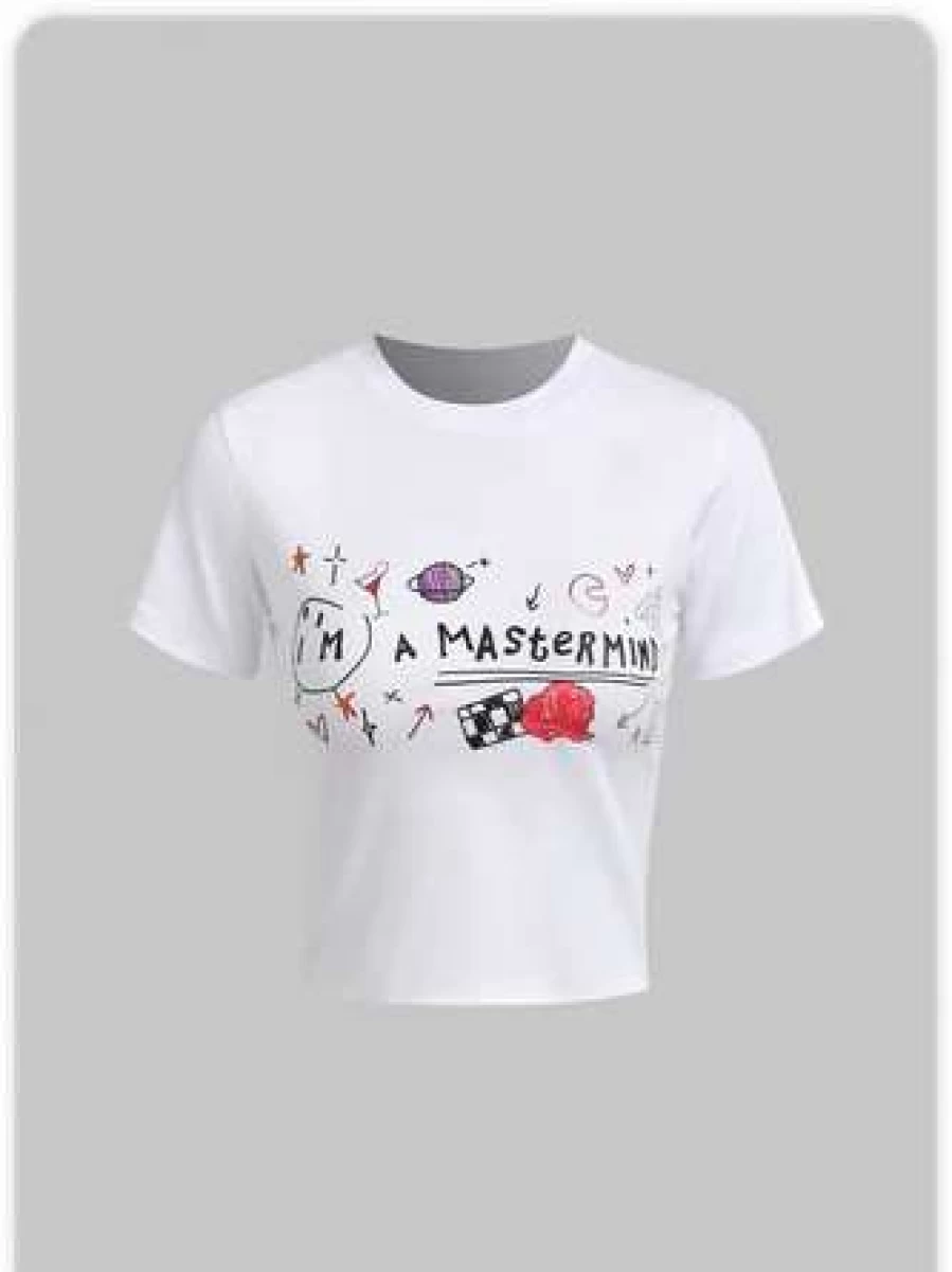 "Y2K Style Basic White T-Shirt - Trendy Vintage Inspired Top"