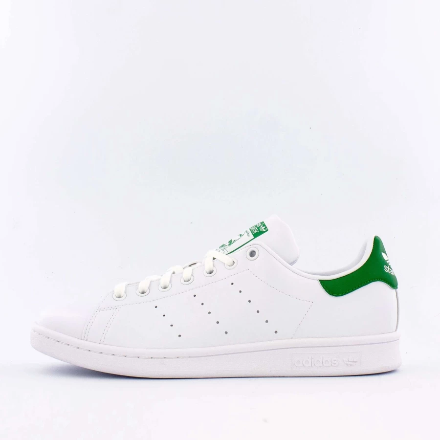 Adidas Stan Smith Sneakers in Cloud White & Green | Classic White Leather Shoes with Green Accents