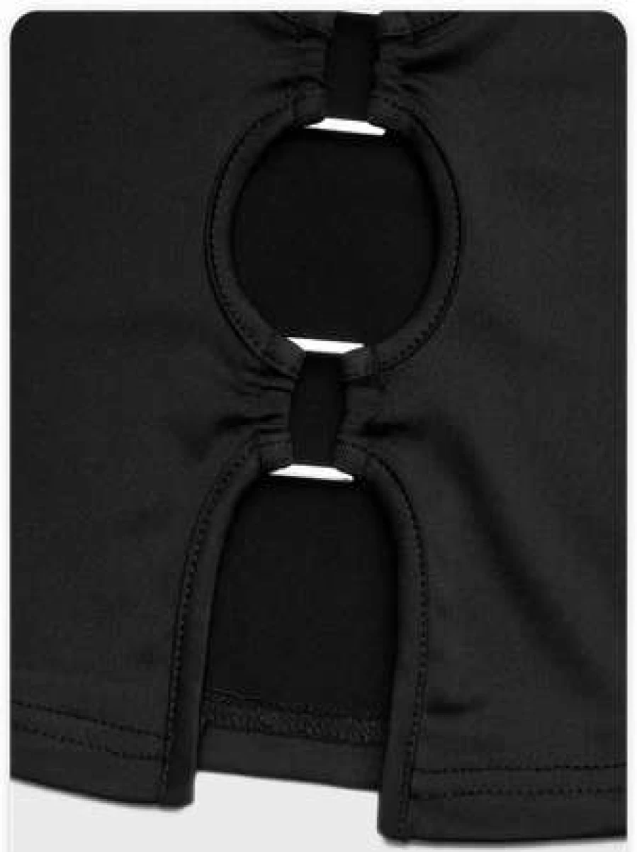 Black Punk Cut Out Metal Detail T-Shirt Alternative Gothic Top